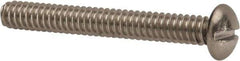 Value Collection - #10-24 UNC, 1-1/2" Length Under Head Slotted Drive Machine Screw - Round Head, Grade 316 Stainless Steel, Uncoated, Without Washer - Benchmark Tooling