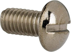 Value Collection - #10-32 UNF, 3/8" Length Under Head Slotted Drive Machine Screw - Round Head, Grade 316 Stainless Steel, Uncoated, Without Washer - Benchmark Tooling