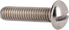 Value Collection - #10-32 UNF, 3/4" Length Under Head Slotted Drive Machine Screw - Round Head, Grade 316 Stainless Steel, Uncoated, Without Washer - Benchmark Tooling