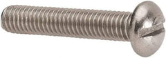 Value Collection - #10-32 UNF, 1" Length Under Head Slotted Drive Machine Screw - Round Head, Grade 316 Stainless Steel, Uncoated, Without Washer - Benchmark Tooling