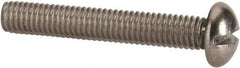 Value Collection - #10-32 UNF, 1-1/4" Length Under Head Slotted Drive Machine Screw - Round Head, Grade 316 Stainless Steel, Uncoated, Without Washer - Benchmark Tooling