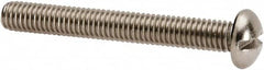 Value Collection - #10-32 UNF, 1-1/2" Length Under Head Slotted Drive Machine Screw - Round Head, Grade 316 Stainless Steel, Uncoated, Without Washer - Benchmark Tooling