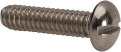 Value Collection - 1/4-20 UNC, 1" Length Under Head Slotted Drive Machine Screw - Round Head, Grade 316 Stainless Steel, Uncoated, Without Washer - Benchmark Tooling