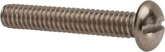 Value Collection - 1/4-20 UNC, 1-1/2" Length Under Head Slotted Drive Machine Screw - Round Head, Grade 316 Stainless Steel, Uncoated, Without Washer - Benchmark Tooling