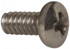 Value Collection - #4-40 UNC, 1/4" Length Under Head Phillips Drive Machine Screw - Pan Head, Grade 316 Stainless Steel, Uncoated, Without Washer - Benchmark Tooling