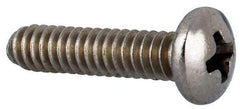 Value Collection - #4-40 UNC, 1/2" Length Under Head Phillips Drive Machine Screw - Pan Head, Grade 316 Stainless Steel, Uncoated, Without Washer - Benchmark Tooling