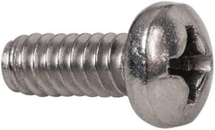 Value Collection - #6-32 UNC, 3/8" Length Under Head Phillips Drive Machine Screw - Pan Head, Grade 316 Stainless Steel, Uncoated, Without Washer - Benchmark Tooling