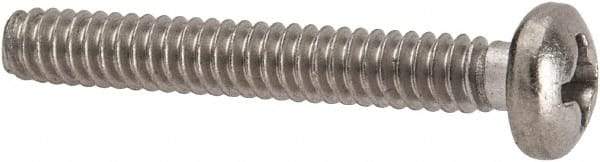 Value Collection - #6-32 UNC, 1" Length Under Head Phillips Drive Machine Screw - Pan Head, Grade 316 Stainless Steel, Uncoated, Without Washer - Benchmark Tooling
