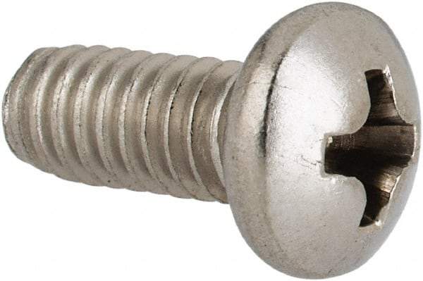 Value Collection - #8-32 UNC, 3/8" Length Under Head Phillips Drive Machine Screw - Pan Head, Grade 316 Stainless Steel, Uncoated, Without Washer - Benchmark Tooling