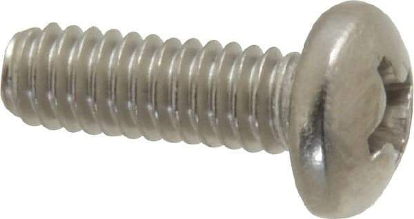 Value Collection - #8-32 UNC, 1/2" Length Under Head Phillips Drive Machine Screw - Pan Head, Grade 316 Stainless Steel, Uncoated, Without Washer - Benchmark Tooling