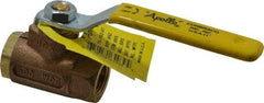 Apollo - 3/8" Pipe, Standard Port, Bronze Standard Ball Valve - 2 Piece, Inline - One Way Flow, FNPT x FNPT Ends, Lever Handle, 600 WOG, 125 WSP - Benchmark Tooling