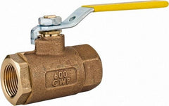 Apollo - 3/4" Pipe, Standard Port, Bronze Standard Ball Valve - 2 Piece, Inline - One Way Flow, FNPT x FNPT Ends, Lever Handle, 600 WOG, 125 WSP - Benchmark Tooling
