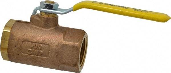 Apollo - 1" Pipe, Standard Port, Bronze Standard Ball Valve - 2 Piece, Inline - One Way Flow, FNPT x FNPT Ends, Lever Handle, 600 WOG, 150 WSP - Benchmark Tooling