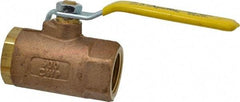 Apollo - 1" Pipe, Standard Port, Bronze Standard Ball Valve - 2 Piece, Inline - One Way Flow, FNPT x FNPT Ends, Lever Handle, 600 WOG, 150 WSP - Benchmark Tooling