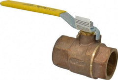 Apollo - 1-1/2" Pipe, Standard Port, Bronze Standard Ball Valve - 2 Piece, Inline - One Way Flow, FNPT x FNPT Ends, Lever Handle, 600 WOG, 125 WSP - Benchmark Tooling