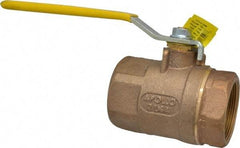 Apollo - 2" Pipe, Standard Port, Bronze Standard Ball Valve - 2 Piece, Inline - One Way Flow, FNPT x FNPT Ends, Lever Handle, 600 WOG, 125 WSP - Benchmark Tooling