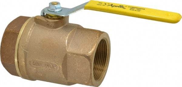 Apollo - 2-1/2" Pipe, Standard Port, Bronze Standard Ball Valve - 2 Piece, Inline - One Way Flow, FNPT x FNPT Ends, Lever Handle, 600 WOG, 125 WSP - Benchmark Tooling
