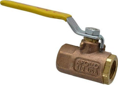 Apollo - 1/2" Pipe, Standard Port, Bronze Steam Service Ball Valve - 2 Piece, Inline - One Way Flow, FNPT x FNPT Ends, Lever Handle, 600 WOG, 250 WSP - Benchmark Tooling