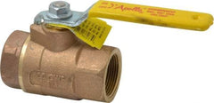 Apollo - 1-1/4" Pipe, Standard Port, Bronze Steam Service Ball Valve - 2 Piece, Inline - One Way Flow, FNPT x FNPT Ends, Lever Handle, 600 WOG, 250 WSP - Benchmark Tooling