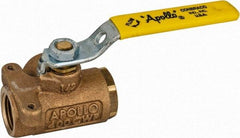 Apollo - 1/2" Pipe, Standard Port, Bronze Standard Ball Valve - Three Way, FNPT x FNPT x FNPT Ends, Lever Handle, 400 WOG - Benchmark Tooling