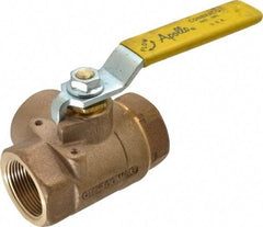 Apollo - 1-1/4" Pipe, Large Port, Bronze Standard Ball Valve - Three Way, FNPT x FNPT x FNPT Ends, Lever Handle, 400 WOG - Benchmark Tooling