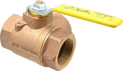 Apollo - 1-1/2" Pipe, Large Port, Bronze Standard Ball Valve - Three Way, FNPT x FNPT x FNPT Ends, Lever Handle, 400 WOG - Benchmark Tooling