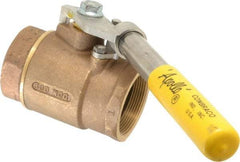 Apollo - 2" Pipe, Bronze Standard Ball Valve - 2 Piece, Inline - One Way Flow, FNPT x FNPT Ends, Deadman Lever (Spring Return to Close) Handle, 600 WOG, 150 WSP - Benchmark Tooling