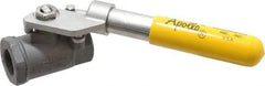 Apollo - 3/4" Pipe, Carbon Steel Standard Ball Valve - 2 Piece, Inline - One Way Flow, FNPT x FNPT Ends, Deadman Lever (Spring Return to Close) Handle, 2,000 WOG, 150 WSP - Benchmark Tooling