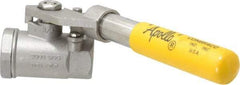Apollo - 3/4" Pipe, Stainless Steel Standard Ball Valve - 2 Piece, Inline - One Way Flow, FNPT x FNPT Ends, Deadman Lever (Spring Return to Close) Handle, 2,000 WOG, 150 WSP - Benchmark Tooling