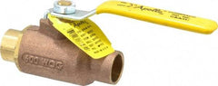 Apollo - 3/4" Pipe, Standard Port, Bronze Standard Ball Valve - 2 Piece, Inline - One Way Flow, Soldered x Soldered Ends, Lever Handle, 600 WOG, 125 WSP - Benchmark Tooling