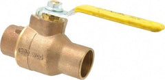 Apollo - 1-1/4" Pipe, Standard Port, Bronze Standard Ball Valve - 2 Piece, Inline - One Way Flow, Soldered x Soldered Ends, Lever Handle, 600 WOG, 125 WSP - Benchmark Tooling