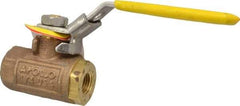 Apollo - 1/4" Pipe, Bronze Standard Ball Valve - 2 Piece, Inline - One Way Flow, FNPT x FNPT Ends, Locking Lever Handle, 600 WOG - Benchmark Tooling