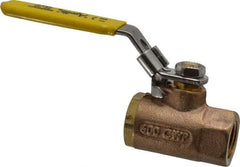 Apollo - 1/2" Pipe, Bronze Standard Ball Valve - 2 Piece, Inline - One Way Flow, FNPT x FNPT Ends, Locking Lever Handle, 600 WOG - Benchmark Tooling