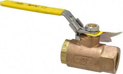 Apollo - 3/4" Pipe, Bronze Standard Ball Valve - 2 Piece, Inline - One Way Flow, FNPT x FNPT Ends, Locking Lever Handle, 600 WOG - Benchmark Tooling