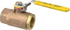 Apollo - 1" Pipe, Bronze Standard Ball Valve - 2 Piece, Inline - One Way Flow, FNPT x FNPT Ends, Locking Lever Handle, 600 WOG - Benchmark Tooling