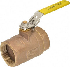 Apollo - 2" Pipe, Bronze Standard Ball Valve - 2 Piece, Inline - One Way Flow, FNPT x FNPT Ends, Locking Lever Handle, 600 WOG - Benchmark Tooling