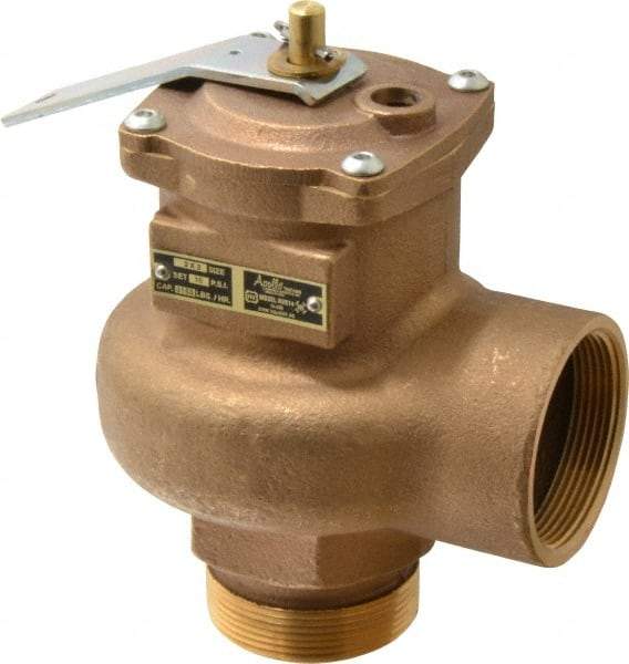 Conbraco - 2" Inlet, 2" Outlet, High Capacity Steam Relief Valve - 15 Max psi, Bronze, 3,150 Lb per Hour - Benchmark Tooling