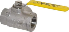 Apollo - 1" Pipe, Stainless Steel Standard Ball Valve - Three Way, FNPT x FNPT x FNPT Ends, Lever Handle, 800 WOG - Benchmark Tooling