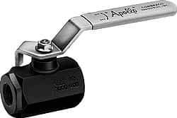 Apollo - 1-1/2" Pipe, Full Port, Carbon Steel Standard Ball Valve - 2 Piece, Inline - One Way Flow, FNPT x FNPT Ends, Lever Handle, 3,000 WOG - Benchmark Tooling