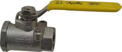 Apollo - 1/2" Pipe, Stainless Steel Standard Ball Valve - 2 Piece, Inline - One Way Flow, FNPT x FNPT Ends, Lever Handle, 2,000 WOG, 150 WSP - Benchmark Tooling
