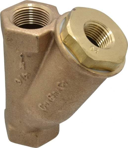 Conbraco - 3/4" Pipe, FNPT Ends, Cast Bronze Y-Strainer - 400 psi WOG Rating - Benchmark Tooling