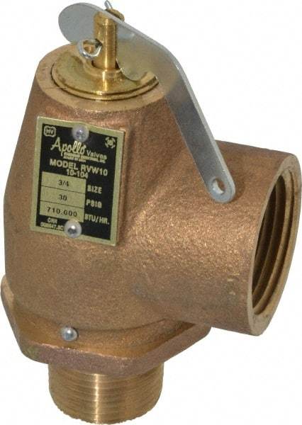 Conbraco - 3/4" Inlet, 1" Outlet, ASME Safety Relief Valve - 30 Max psi, Bronze, 710,000 BTUs - Benchmark Tooling