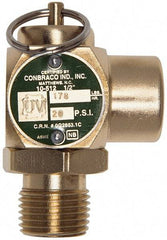 Conbraco - 1/2" Inlet, 1/2" Outlet, ASME Safety Relief Valve - 30 Max psi, Bronze, 245,000 BTUs - Benchmark Tooling