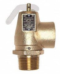 Conbraco - 3/4" Inlet, 3/4" Outlet, ASME Low Pressure Steam Heating Relief Valve - 10 Max psi, Bronze, 475 Lb per Hour - Benchmark Tooling
