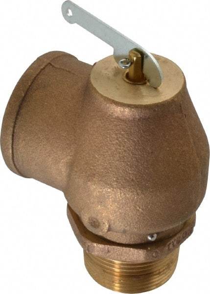 Conbraco - 1-1/4" Inlet, 1-1/2" Outlet, ASME Low Pressure Steam Heating Relief Valve - 15 Max psi, Bronze, 1,200 Lb per Hour - Benchmark Tooling