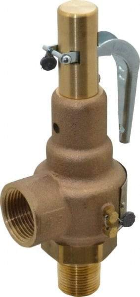 Conbraco - 3/4" Inlet, 1" Outlet, High Pressure Safety Relief Valve - 125 Max psi, Bronze, 1,402 Lb per Hour - Benchmark Tooling