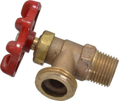 Conbraco - 1/2" Pipe, Bronze, MNPT x GHT End Connection, Boiler Drain Valve - 5/8" Long Shank, Handwheel Handle - Benchmark Tooling