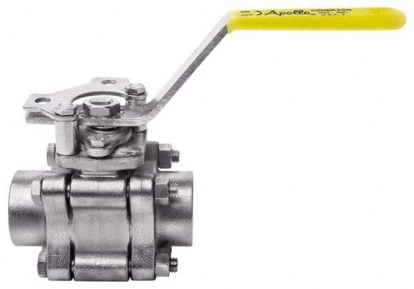 Apollo - 2" Pipe, Full Port, Stainless Steel Standard Ball Valve - 3 Piece, Inline - One Way Flow, FNPT x FNPT Ends, Lever Handle, 1,000 WOG, 150 WSP - Benchmark Tooling