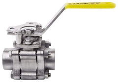 Apollo - 1-1/2" Pipe, Full Port, Stainless Steel Standard Ball Valve - 3 Piece, Inline - One Way Flow, FNPT x FNPT Ends, Lever Handle, 1,000 WOG, 150 WSP - Benchmark Tooling