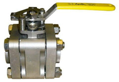Apollo - 1-1/4" Pipe, Full Port, Stainless Steel Standard Ball Valve - 3 Piece, Inline - One Way Flow, Socket Weld x Socket Weld Ends, Lever Handle, 1,000 WOG, 150 WSP - Benchmark Tooling